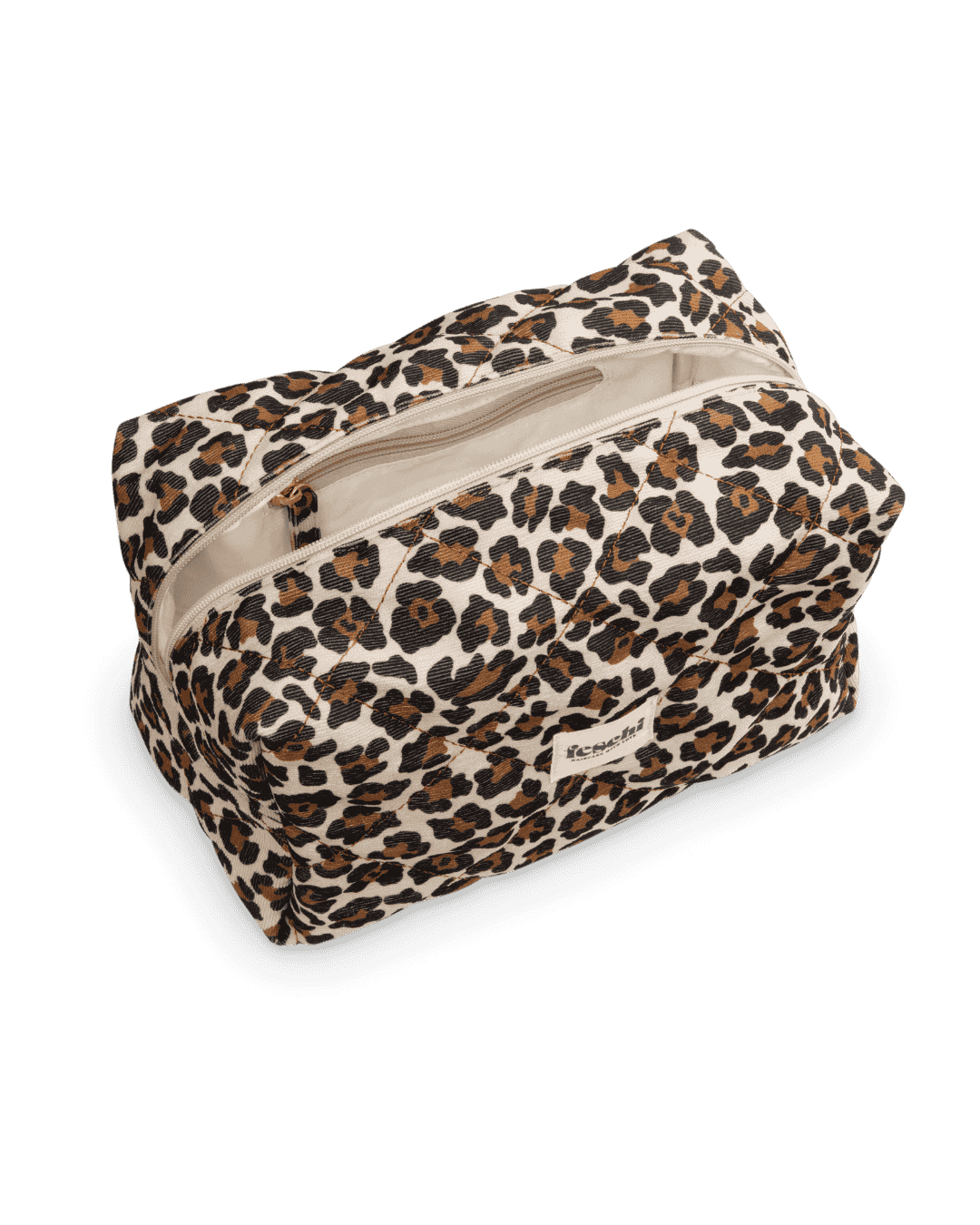 Produktbild von der großen Leo - Kosmetikbag von feschi von leicht schrägem Winkel