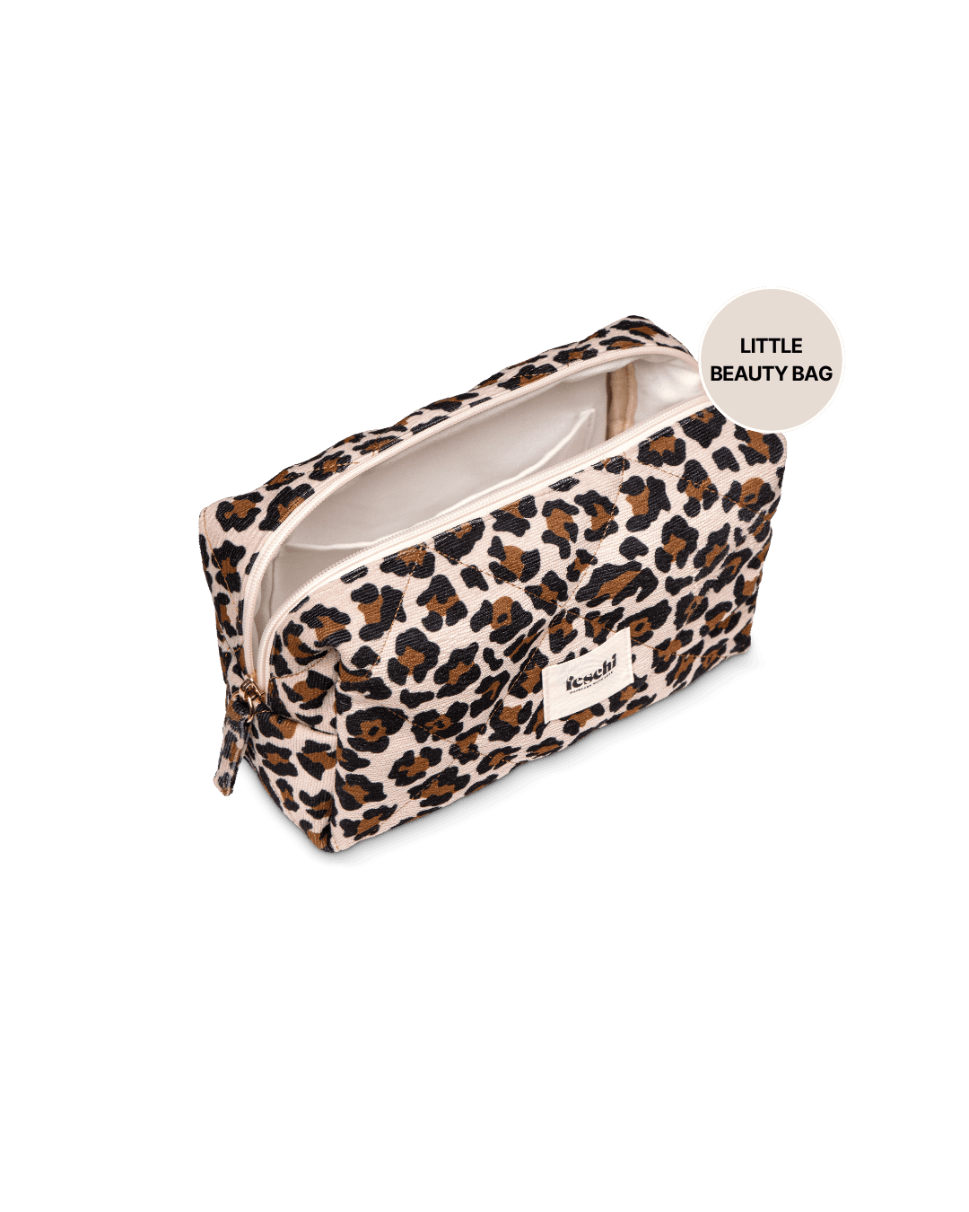 Schräge Produktfotografie von der Leopard Bag von feschi in der Größe "Little"
