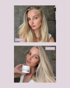 Vorher Nachher mit der feschi Silver Mask gegen Gelbstich
