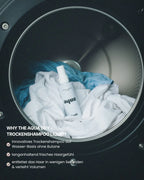 Trockenshampoo liegt in Waschmaschine