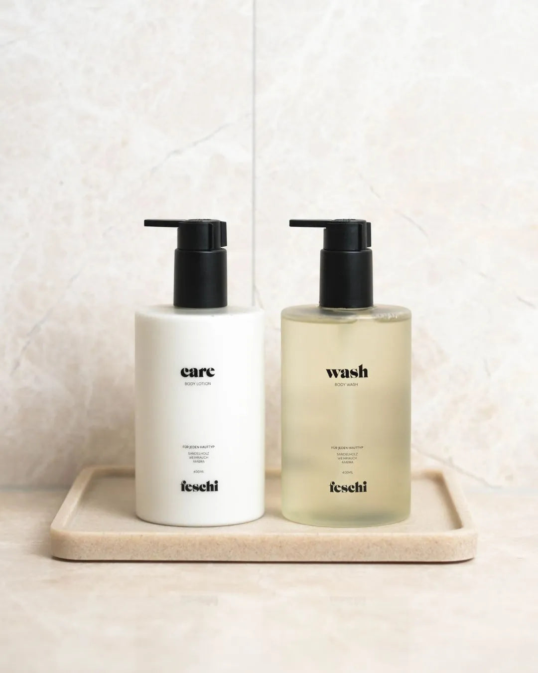 feschi Body Care & feschi Body Wash stehen nebeneinander