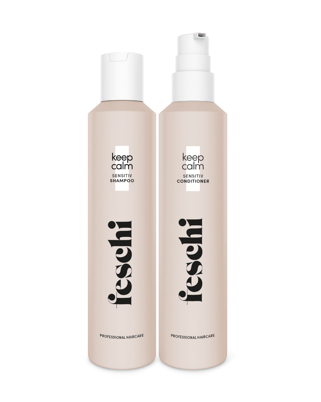Produktfotografie vom keep calm Shampoo von feschi und vom keep calm Conditioner