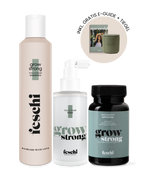 Produktfotografie feschi hairgrowth power Trio mit aktion gratis Tiegel und Haircare Guide