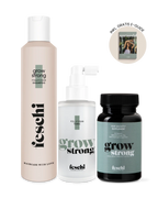 Produktfotografie vom Hairgrowth Power Trio von feschi mit Gratis E-Guide aktion