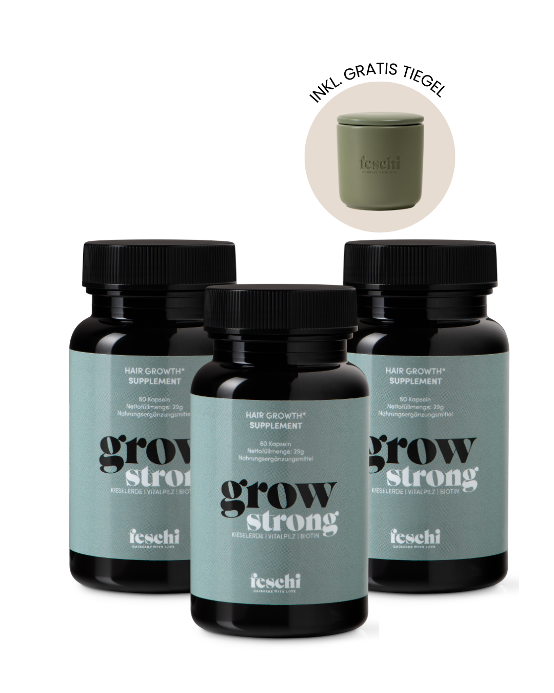 Freisteller-Fotografie für feschi Website von den Hair Growth Supplements