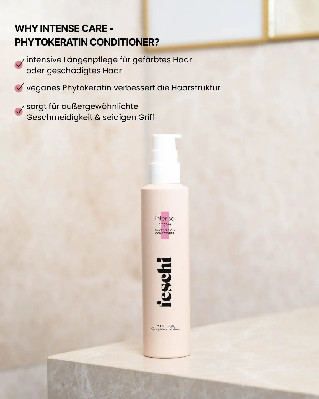 feschi Intense Care Phytokeratin Conditioner - vegane Haarpflege für mehr Geschmeidigkeit und Struktur