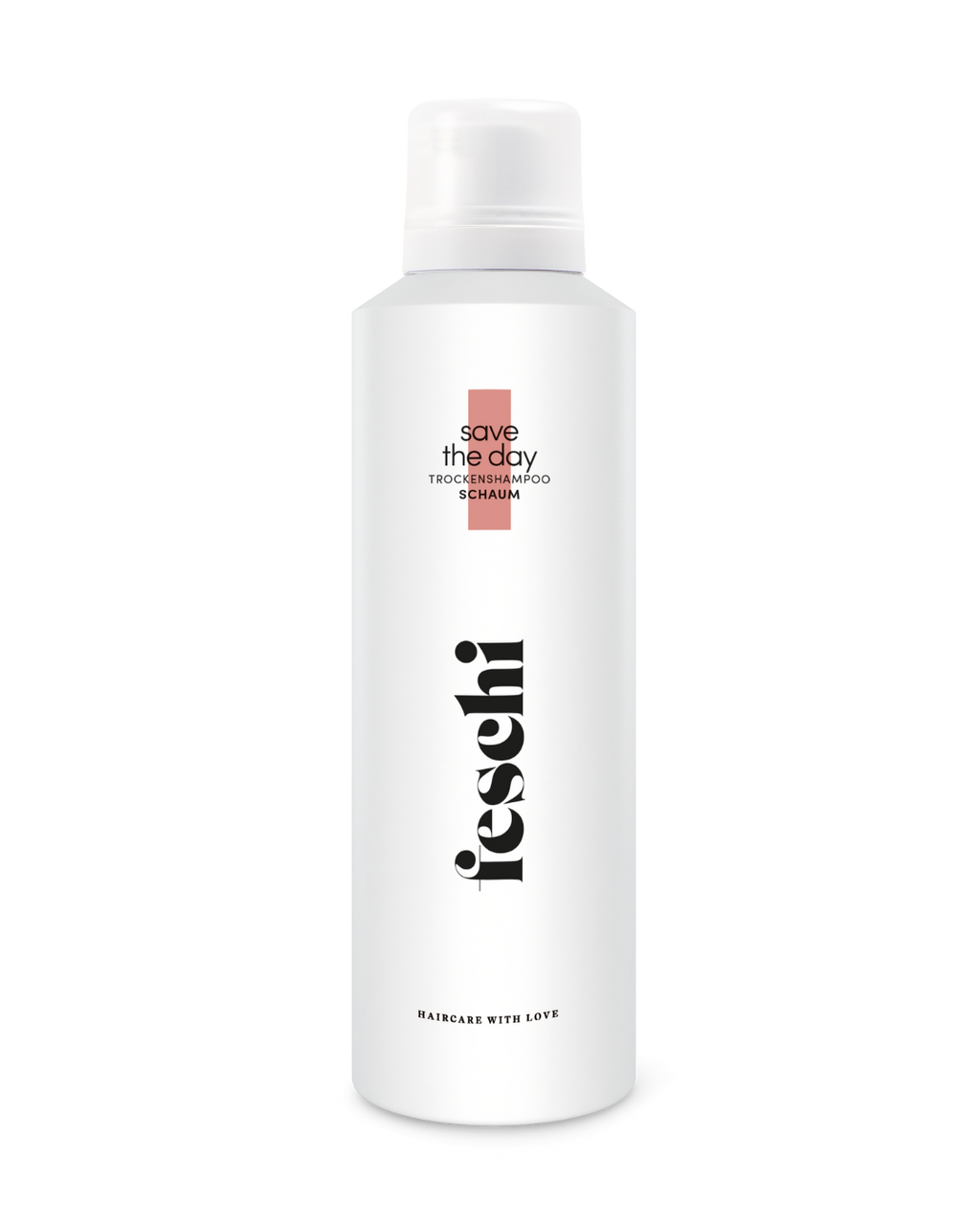 200ml Standardgröße von feschi Save the Day Trockenshampoo Schaum mit stilvollem Packaging.