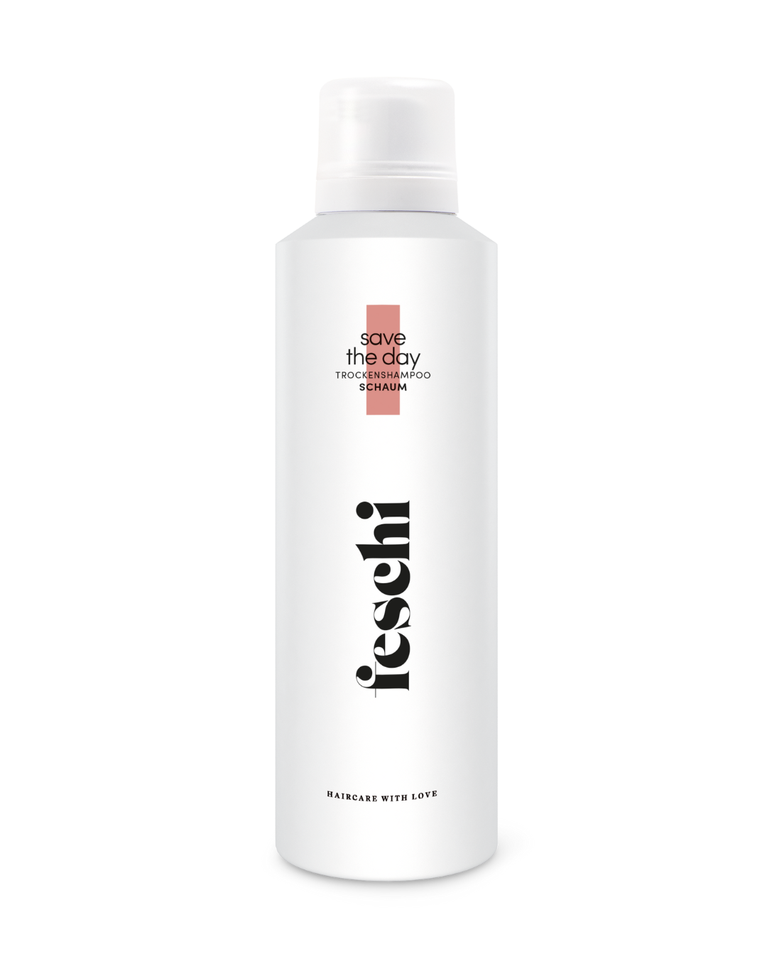 200ml Standardgröße von feschi Save the Day Trockenshampoo Schaum mit stilvollem Packaging.