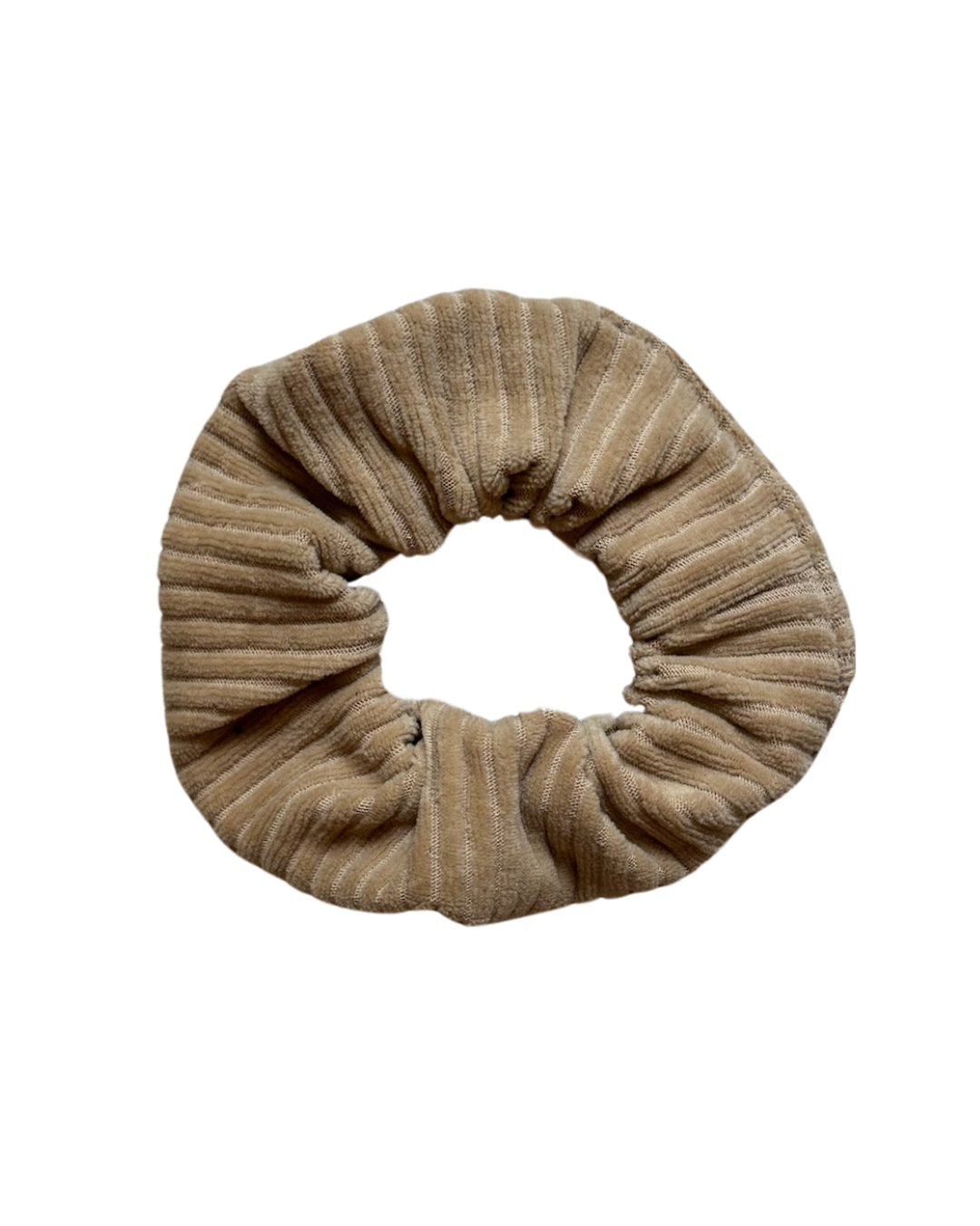 Produktfreisteller von einem feschi Baumwoll-Scrunchie in der Farbe taupe