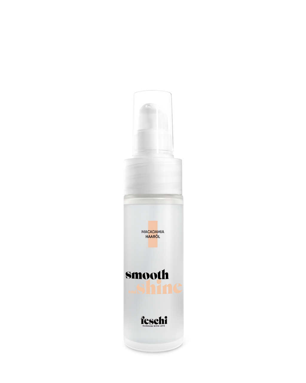 Produktfotografie vom smooth & shine Haaröl von feschi in 30ml